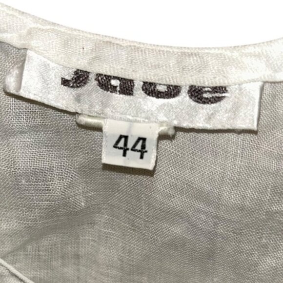 Jabe European white linen sleeveless shell top 44 38 bust M - Picture 2 of 3